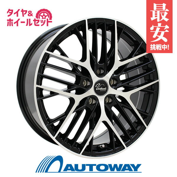 【P10倍！5/15限定】【取付対象】225/40R18 スタッドレスタイヤ タイヤホイールセット NANKANG ナンカン AW-1スタッドレス + Verthandi YH-MS30V 18x7.5 +48 100x5 BK/POLISH 【送料無料】 （225/40/18 225-40-18) 冬タイヤ 18インチ【2023年製】