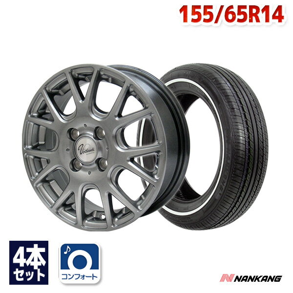 【P10倍！5/15限定】【取付対象】155/65R14 サマータイヤ タイヤホイールセット Verthandi YH-M7V 14x4.5 +45 100x4 METALLIC GRAY + RX615 WSW 1.0cm 【送料無料】 (155-65-14 155/65/14 155 65 14) 夏タイヤ 14インチ 4本セット