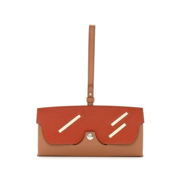 エルメス インザループ ウインク メガネケース ケブラコ キュイーブル ミント ブルーブリュム シェーブル シルバー金具 HERMES IN-THE-LOOP WINK GLASSES CASE QUEBRACHO CUIVRE MENTHE BLEU BRUME CHEVRE SILVER HARDWARE