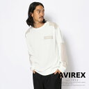 ★SALE|AVIREX 公式通販 | 長袖 リブ コンバット Tシャツ / L/S RIB COMBAT T-SHIRT(アビレックス アヴィレックス)メンズ 男性サーマル 無地 大人 異素材切り替え 肩 ショルダーパッチ 肘 肘あて※セール品につき交換 返品不可