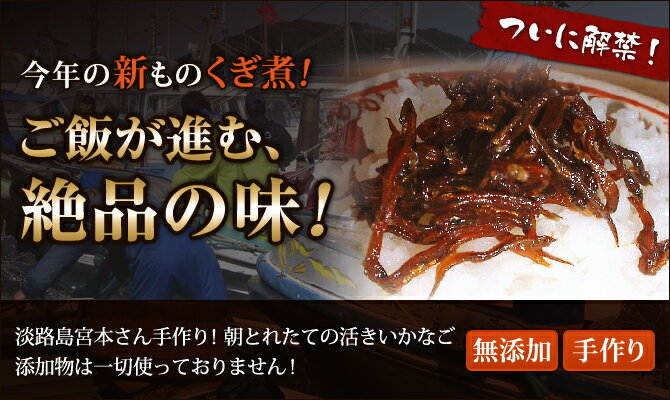 送料無料　卸売り大量1kg　淡路島宮本さん手作りの活きいかなごのくぎ煮 （1kg）