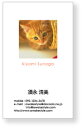 写真名刺 作成 印刷 縦型【10枚単位】上部に四角に写真を配置したデザインです。人物