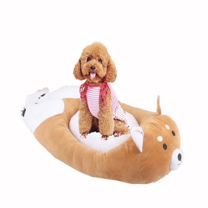 柴犬型のベッド 犬、猫寝具 クッションベット ソファベット 通年用 サイズM約73*42*13cm チワワ、トイプードル最適用