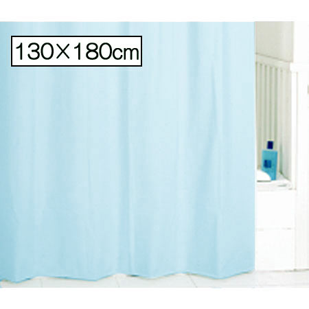 シャワーカーテン M7006 ヒルズ（青 130×180cm)取付けは簡単、リングを通すだけで設置完了!