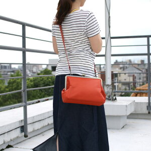 【在庫商品】【バッグ】がま口KAKUポシェット【シュリンクレザー】<がまぐち/バッグ/がま口バッグ/旅行/手作り/和雑貨/京都/がま口/革>