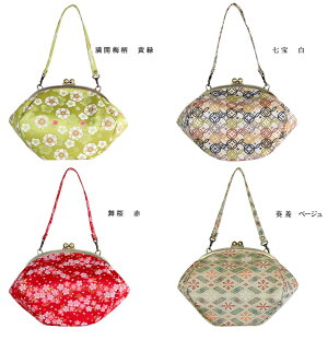【受注生産品】丸型がま口ハンドバッグ【金襴】<がまぐち/手作り/和雑貨/がま口バッグ/京都/がま口>