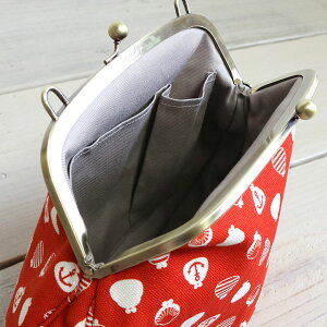 【在庫商品】【バッグ】がま口ポシェット(大)【がまりん】<がま口バッグ/バッグ/帆布/鞄/カバン/レディース/がま口>