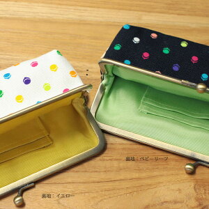 【在庫商品】6寸がま口平ポーチ【帆布・がまドット柄】<がまぐち/ガマグチ/蝦蟇口/和雑貨/京都/通帳/印鑑/パスポート/母子手帳(S)/ケース>