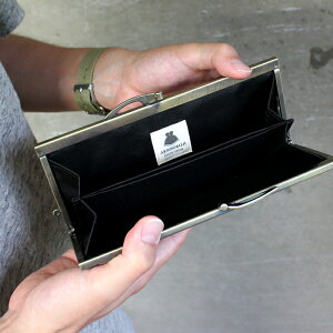 【在庫商品】復刻型がま口長財布【帆布・迷彩柄】※口金:アンティーク<財布和風/和雑貨>