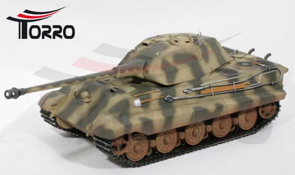 Torro 1/16KingTiger（ポルシェ砲塔・プラキャタピラ・BB・サウンド・発煙仕様・迷彩塗装）