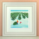 絵画 壁飾り tree farm〔栗乃木ハルミ・くりのきはるみ〕/インテリア 壁掛け 額入り 額装込 風景画 油絵 ポスター アート アートパネル リビング 玄関 プレゼント モダン アートフレーム おしゃれ 飾る Mサイズ
