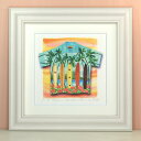 絵画 壁飾り Aloha/long boards〔栗乃木ハルミ・くりのきはるみ〕/インテリア 壁掛け 額入り 額装込 風景画 油絵 ポスター アート アートパネル リビング 玄関 プレゼント モダン アートフレーム おしゃれ 飾る Lサイズ