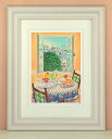 絵画 壁掛け パリの朝食〔栗乃木ハルミ・くりのきはるみ〕/インテリア 壁掛け 額入り 額装込 風景画 油絵 ポスター アート アートパネル リビング 玄関 プレゼント モダン アートフレーム おしゃれ 飾る Mサイズ