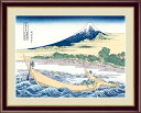 日本の名画 浮世絵 東海道江尻田子の浦略図 葛飾 北斎 手彩仕上 高精細巧芸画/インテリア 額入り 額装込 アート リビング プレゼント アートフレーム おしゃれ 飾る グッズ ギフト Mサイズ 巣ごもり