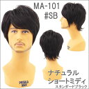 ウィッグ メンズ 送料無料 男性用 かつら/ナチュラルショートミディ(スタンダードブラック)MA-101#SB