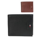 【訳あり】 トミーヒルフィガー 財布 TOMMY HILFIGER カーフレザー 31TL130051 Black Tan Gus 二つ折り