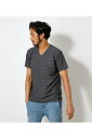 TACK BORDER V/N TEE/タックボーダーVネックTシャツ / AZUL BY MOUSSY/アズール バイ マウジー/メンズ/トップス カットソー【MARKDOWN】