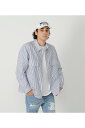STRIPE SHIRT COACH JACKET/ストライプシャツコーチジャケット / AZUL BY MOUSSY/アズール バイ マウジー/メンズ/アウター ジャケット【MARKDOWN】