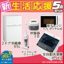 新生活応援 家電セット 冷蔵庫 洗濯機 電子レンジ 炊飯器 掃除機 5点セット ハイアール2ドア冷蔵庫【85L】 ハイアール全自動洗濯機【洗濯4.5kg】 ハイアール電子レンジ【17L】 東日本専用 50Hz ハイアール炊飯器【3合】 ハイアールスティッククリーナー【設置料金別途】