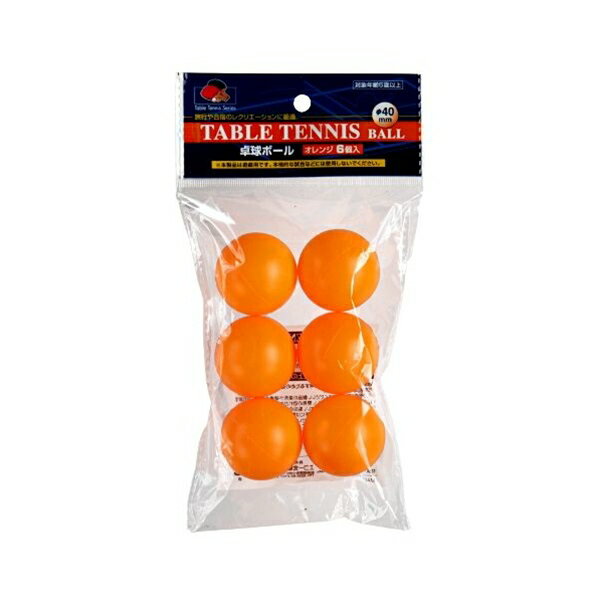 卓球ボール　直径4cm　オレンジ　6個入...:bababa:10003785