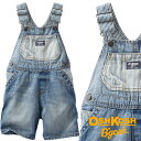 【残り3Tのみ】 OshKosh【オシュコシュ】★しっかりした素材感が抜群!どんなコーデもお任せの本格ショートオーバーオール♪(ヒッコリー&デニム)