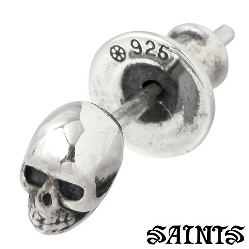 SAINTS 【セインツ】 ミニ スカル スタッド シルバー ピアス ドクロ 髑髏 1個売…...:baby-sies:11254771