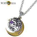 【ウルフマンB.R.S】WOLFMAN B.R.S ムーン ウルフw ムーン アメジスト シルバー ネックレス チェーン付き 狼 月 シルバーアクセ シルバーアクセサリー シルバー925/10P13Dec15