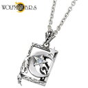 WOLFMAN B.R.S【ウルフマン B.R.S】 3Dムーンスター ウルフw シルバー ネックレス ストーン メンズ 狼 三日月 シルバーアクセサリー シルバー925 WO-P-203CL60