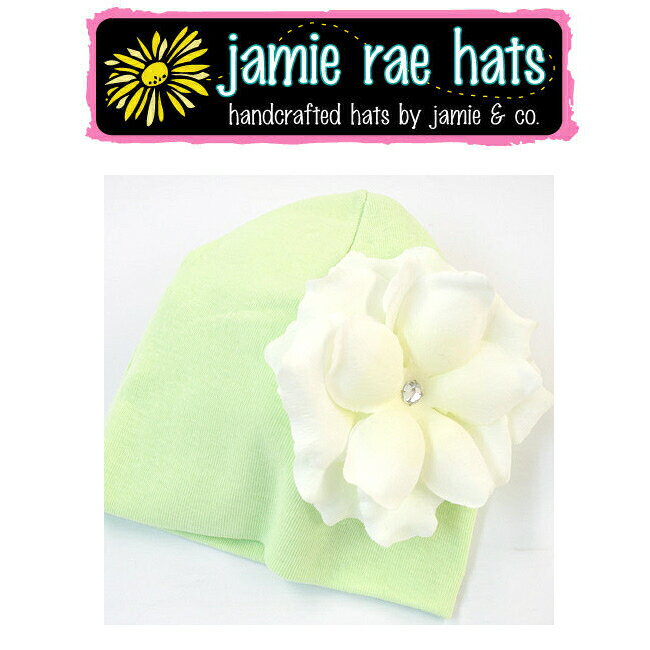 ジェイミーレイハット（Jamie Rae Hats）お花の帽子国内正規代理店商品！ペールグリーンミニローズーハット
