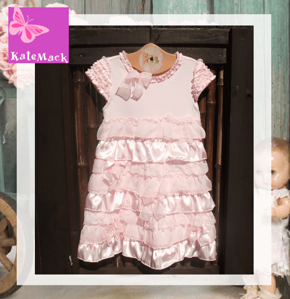 特別な日だってKate Mack♪Kate Mack PINK CAPCAKEフレンチスリーブドレス (12-24M)