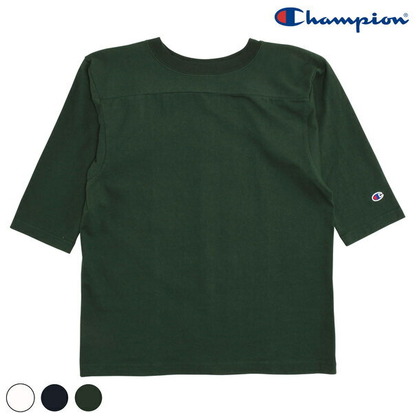 【CHAMPION】(チャンピオン) T-1011 3/4 SLEEVE FOOTBALL TEE (C5-P405) / 3/4スリーブ <strong>フットボール</strong> Tシャツ (モスグリーン) バックドロップ 老舗アメカジショップ the back drop ドライタッチ ストリート アメリカ製