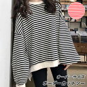 トレーナー レディース おしゃれ 好評 トップス 春 プルオーバー 長袖 春服 可愛い 大きいサイズ 大きめ ビッグシルエット オーバーサイズ ゆったり XL 秋冬 春夏 ボーダー スウェット Tシャツ カットソー