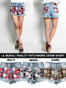 リルミューラル LIL MURAL ショーツ ショートパンツ デニム ポケット パッチワーク レディース PAISLEY PATCHWORK DENIM SHORTS -3.COLOR- -Lady's- _FAIR_t