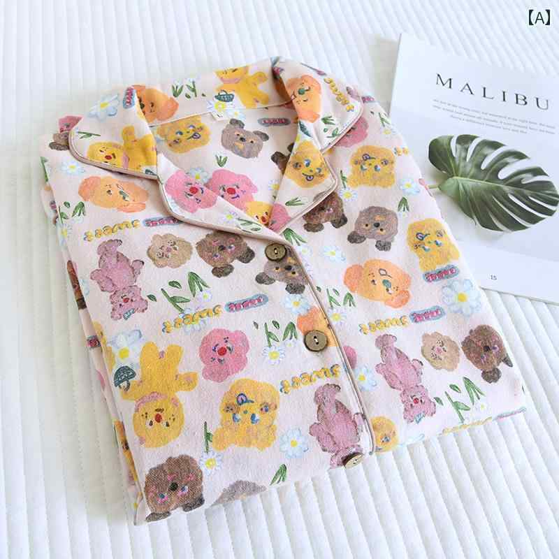 マタニティ パジャマ カジュアル おしゃれ ファッション 春秋 授乳 調節可能 コットン 産後 くま 花 ウサギ