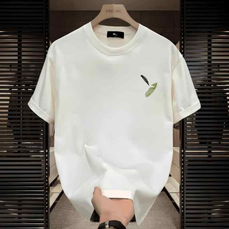 冷感 防シワ クール ひんやり 涼しい Tシャツ　メンズ　セットアップ 倉石 易 樹 潮 2025 軽量 高級 ホワイト ラウンドネック 半袖 Tシャツ メンズ 夏 ゆったり カジュアル ヘビー トップス