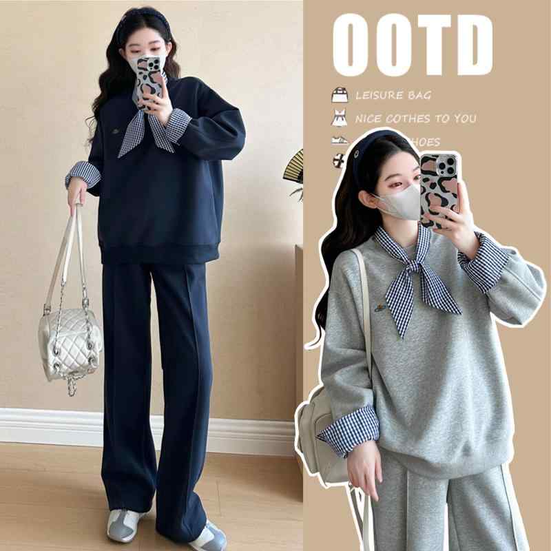 マタニティ服 美脚 脚長 部屋着 妊婦服 妊婦用　パンツ　レギンス マタニティウェア 春秋 スーツ 2025 スタイルで スタイリッシュな 妊娠中の 母親の 春服 出産前 検査 トップス ツーピース