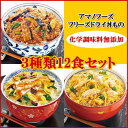 無添加 フリーズドライ 丼 3種類12食セット（親子丼・中華丼・麻婆なす丼） 【アマノフーズ フリーズドライ 丼】【楽ギフ_メッセ】