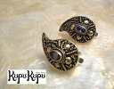 【友だち追加で500円OFF】 シルバー イヤリング 天然石付 濃紫 アジアン アクセサリー
