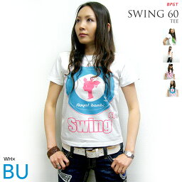 Swing 60 <strong>Tシャツ</strong> (ホワイト×ブルー) sp019tee-whbu-Z- 半袖 白青色T バンビロゴt こじか モッズ MODS ターゲット ROCK ロックtシャツ <strong>バンド</strong>tシャツ オリジナルプリント ユニセックスブランド メンズ レディース かっこいい かわいい おしゃれ 大きいサイズ【RCP】