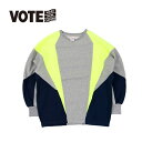 ★SALE★セール商品・返品交換不可★ VOTE MAKE NEW CLOTHES ヴォートメイクニュークローズ SWITCH CREW SWEAT-NEON スウィッチ クルー スウェット ネオン ビッグ スウェット ユニセックス ネオンカラー