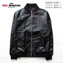 【送料無料】 レザージャケット 本革 MA-1 Red-Mohican メンズ/ブルゾン/ミリタリージャケット/フライトジャケット/MA-1/メンズ/レザー/本革/ブルゾン/アウター ljk-1009