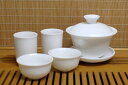 白磁蓋碗/茶杯/聞香杯セット