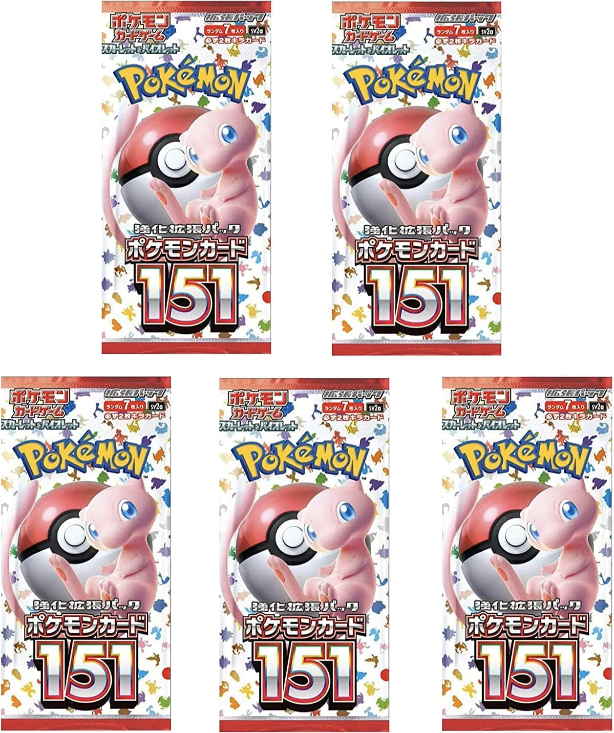 【5パックセット】 ポケモンカード151 ポケモンカードゲーム スカーレット&バイオレット 強化拡張パック <strong>ポケカ</strong>　ミュウ　カントー地方 ばら売り・151