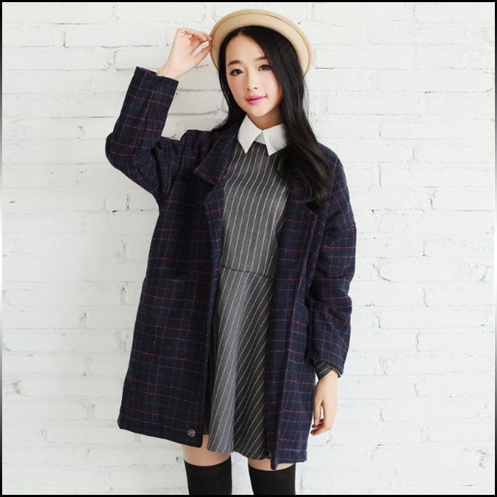 サイズ・カラー選べる 3点セット コート レディース 細身 レディースファッション アウター ジャケット コーデ カジュアル チェック柄 チェスターコート風 テーラード 【RCP】