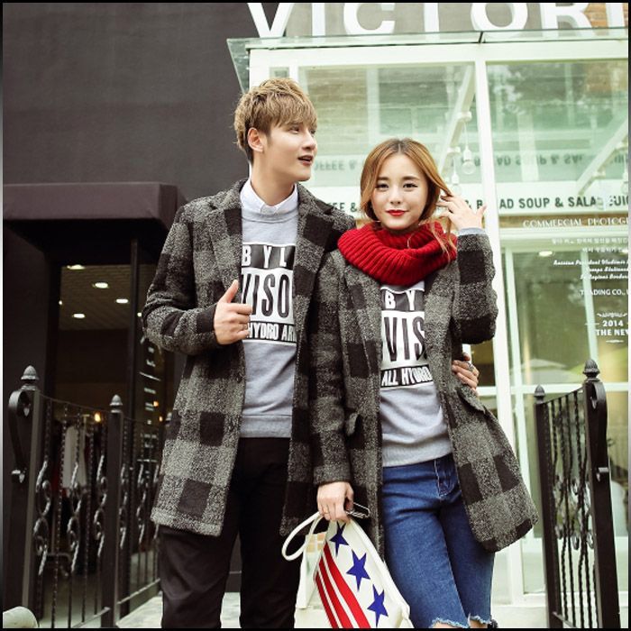 サイズ・カラー選べる 2点セット ハーフコート メンズ 細身 メンズファッション アウター コート ジャケット コーデ カジュアル 冬服 チェック柄 チェスターコート風 レディース ペアルック 【RCP】