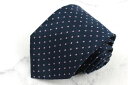 麻布テーラー Azabu tailor 日本製 シルク ドット柄 ネイビー シルク ブランド ネクタイ 送料無料 【中古】【美品】
