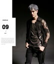 メンズファッション メンズ トップス シャツ ロング丈 シースルー 楓柄 黒 単色