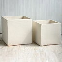 サフィ BX1W 2点セット ≪植木鉢/陶器/白系テラコッタ/素焼き鉢≫