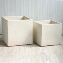 サフィ　BX1W　2点セット 　≪植木鉢/陶器/白系テラコッタ/素焼き鉢≫