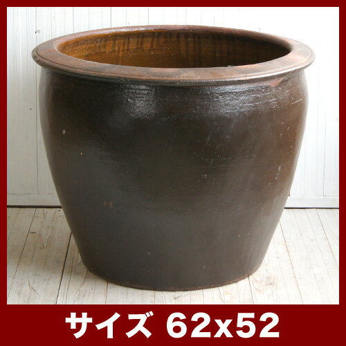 ロータス　A02 真焼き睡蓮鉢　Lサイズ　　≪スイレン鉢/メダカ/ビオトープ/水鉢≫